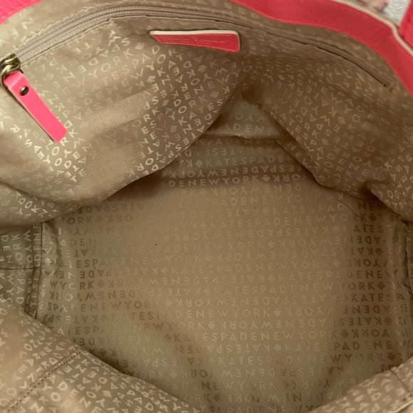 Kate Spade Neon Pink Striped Tote - Picture 6 of 7